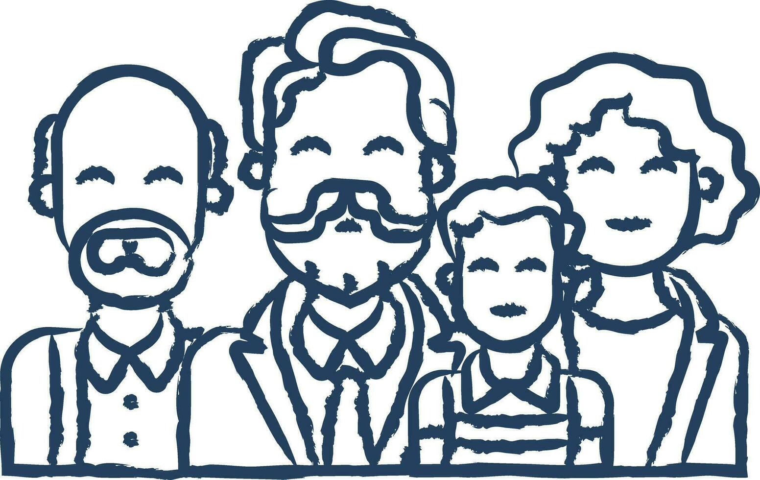 familie hand- getrokken vector illustratie