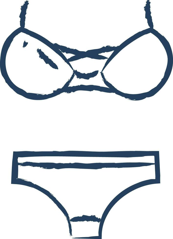 bikini hand- getrokken vector illustratie