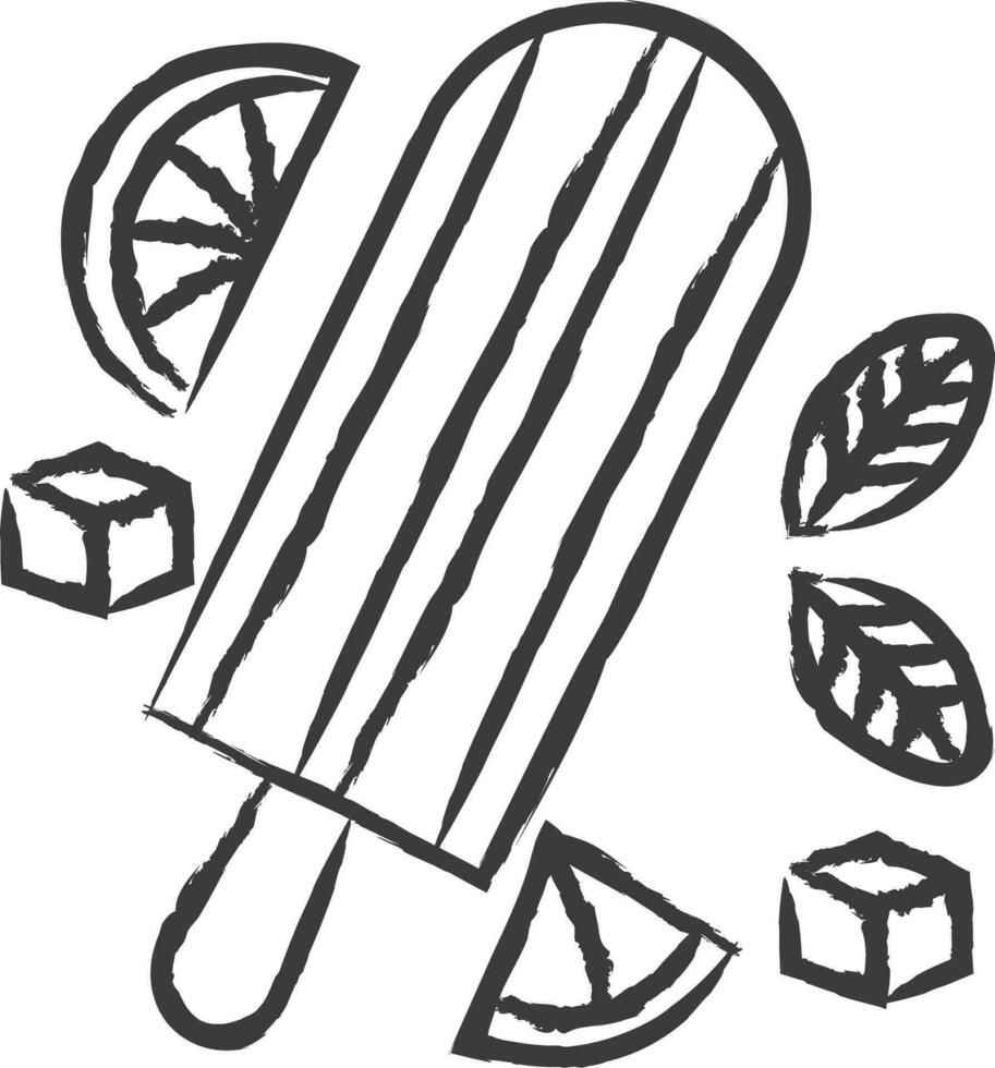 citroen ijs lolly hand- getrokken vector illustratie
