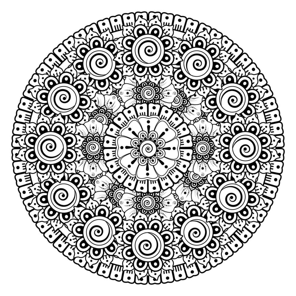 cirkelvormig patroon in de vorm van mandala met bloem voor henna vector