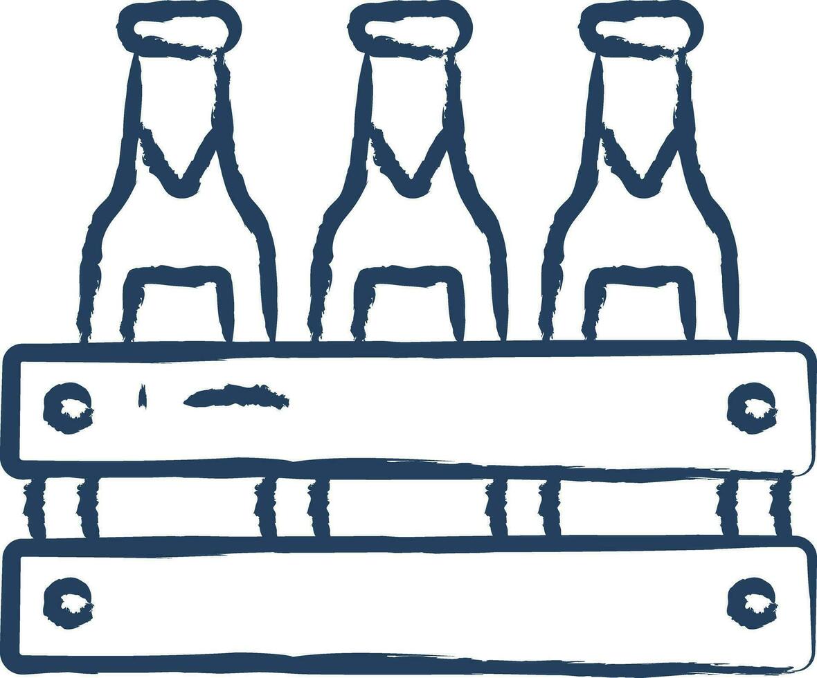 bier krat hand- getrokken vector illustratie