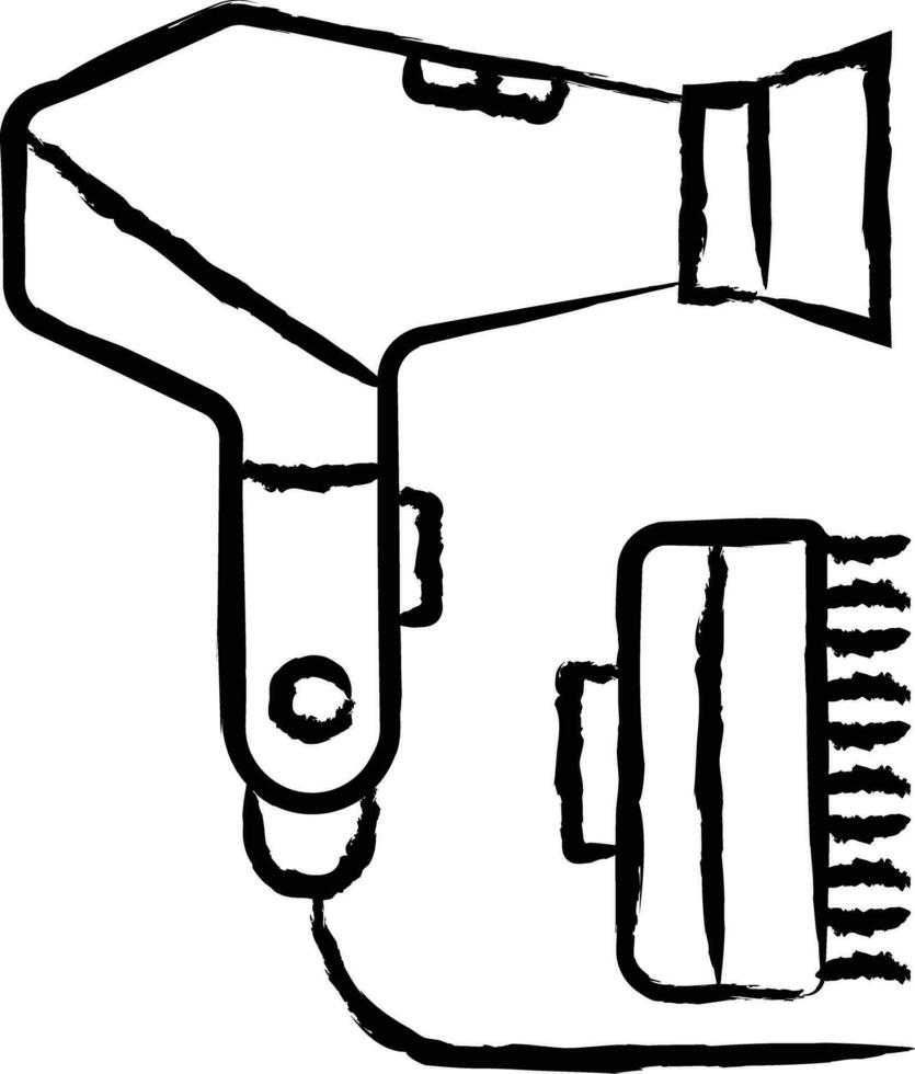 haar- droger en kam hand- getrokken vector illustratie