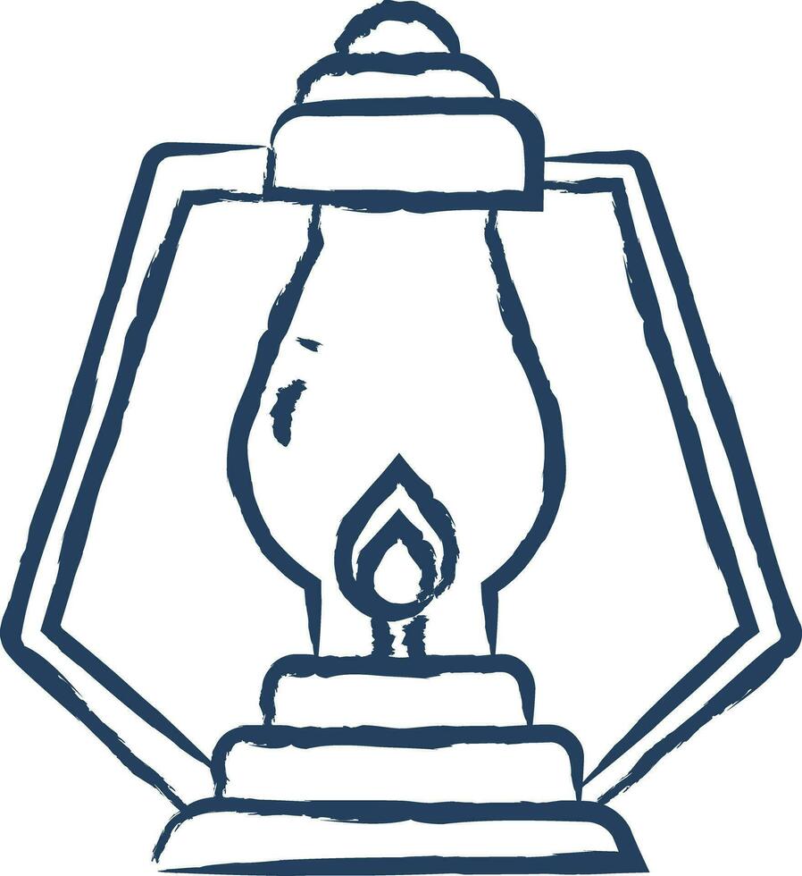 olie lamp hand- getrokken vector illustratie