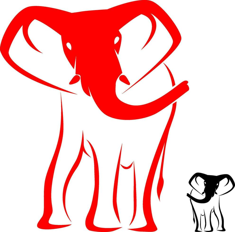 vector van een olifant Aan wit achtergrond, dieren in het wild dieren. gemakkelijk bewerkbare gelaagde vector illustratie.