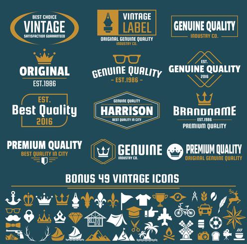 Vintage Retro Vector Logo voor banner