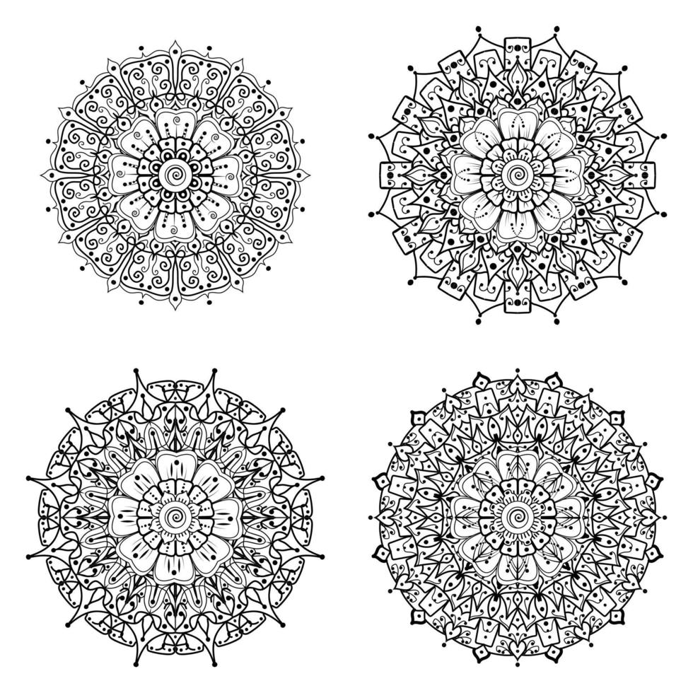 cirkelvormig patroon in de vorm van mandala met bloem voor henna, mehndi. vector