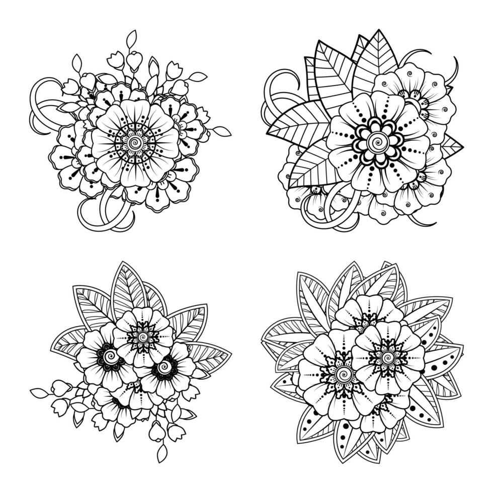 mehndi bloem decoratief ornament in etnische oosterse stijl vector