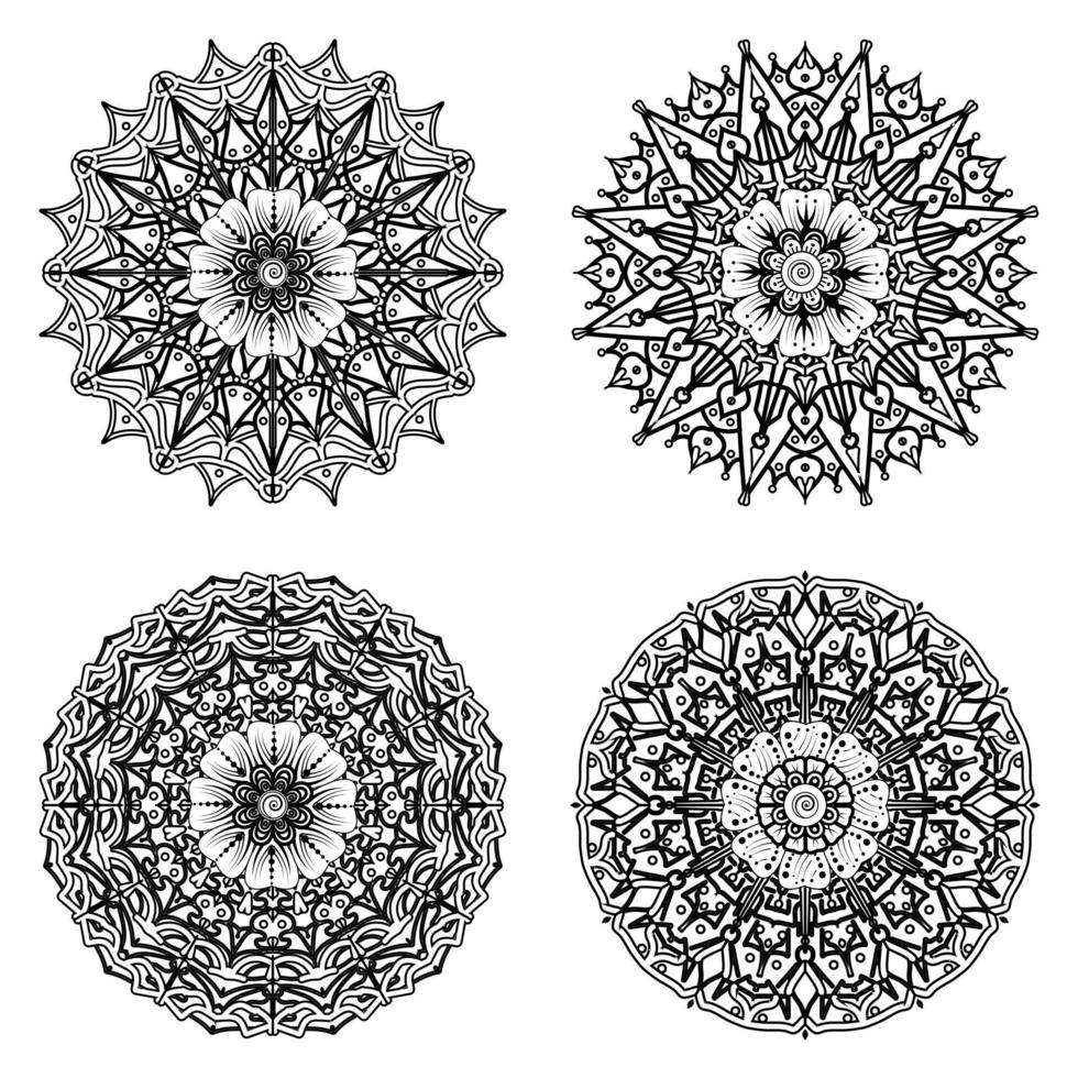 cirkelvormig patroon in de vorm van mandala met bloem voor henna, mehndi. vector