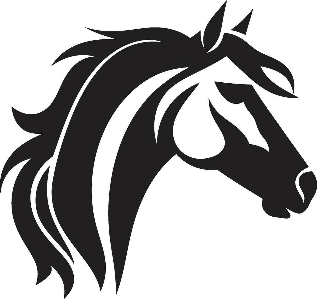 safari majesteit iconisch paard embleem minimalistisch hengst kunst monochroom icoon vector