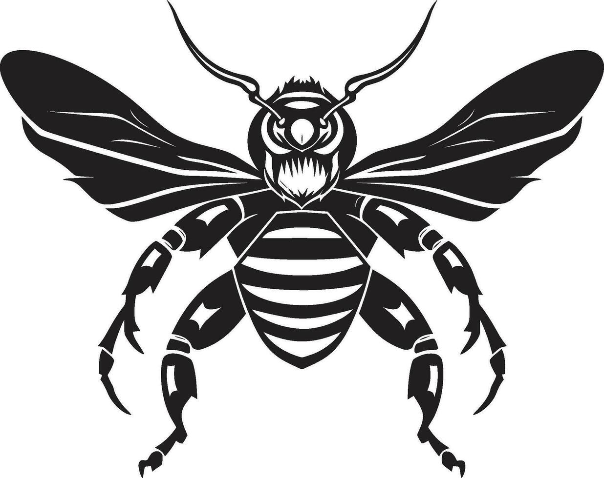 majestueus predatie in zwart logo symbool elegant insect majesteit monochroom embleem vector