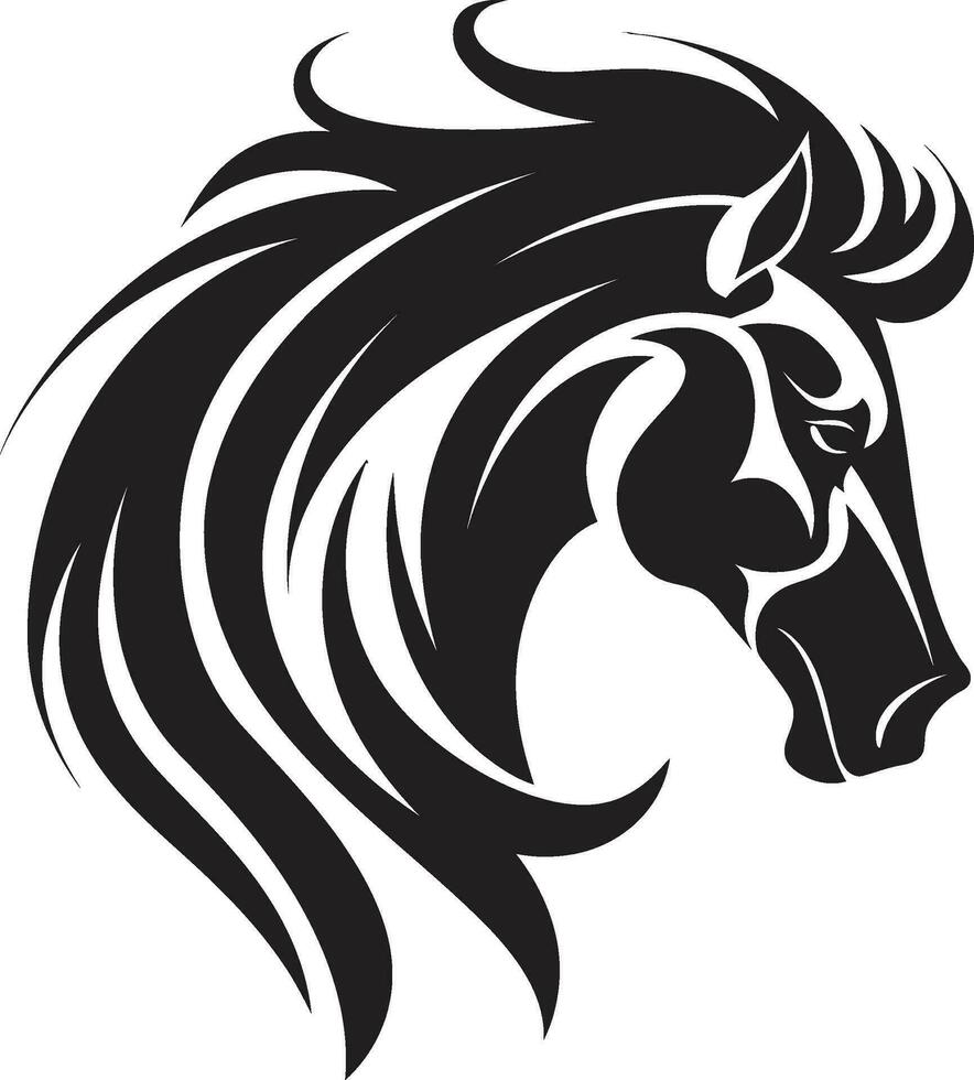 iconisch vrijheid in zwart monochroom silhouet vorstelijk paard majesteit vector embleem ontwerp
