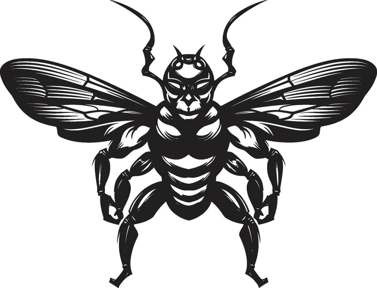 edele bijenkorf voogd zwart vector embleem dieren in het wild woest krijger horzel symbool