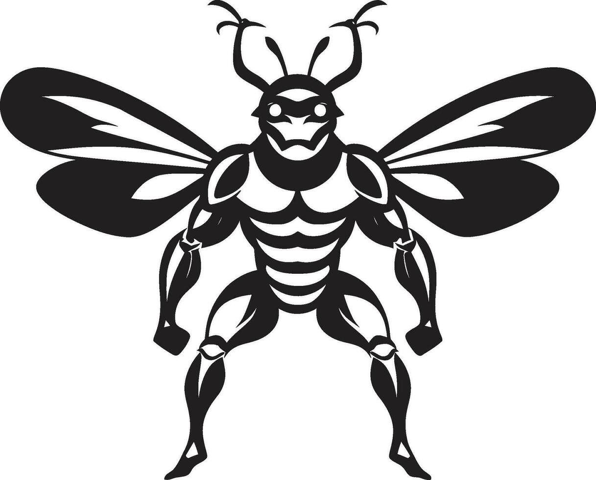 edele horzel majesteit zwart logo kunst insect silhouet uitmuntendheid emblematisch icoon vector