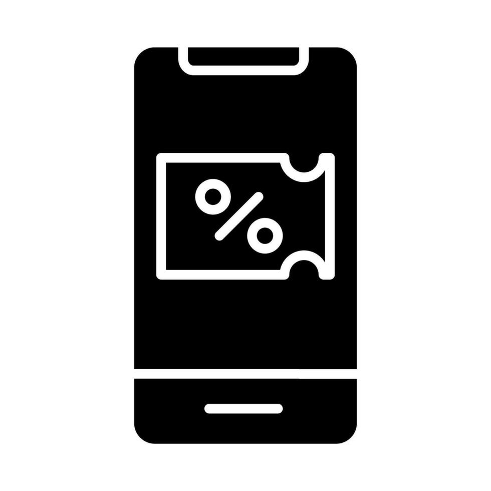 korting Aan smartphone icoon vector, zwart vrijdag solide ontwerp icoon. kan worden gebruikt voor ui, websites, mobiel toepassingen en online winkel toepassingen vector