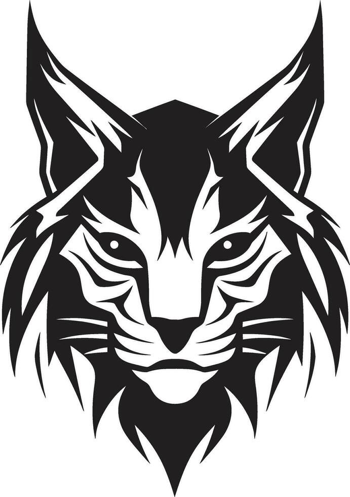 vorstelijk lynx majesteit vector embleem ontwerp simplistisch wilde kat uitmuntendheid zwart logo icoon
