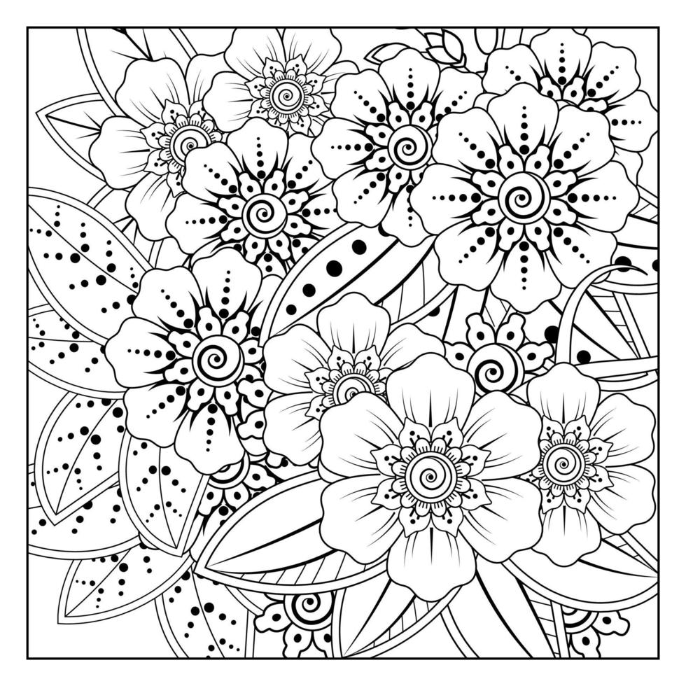 mehndi bloem decoratief ornament in etnische oosterse stijl vector