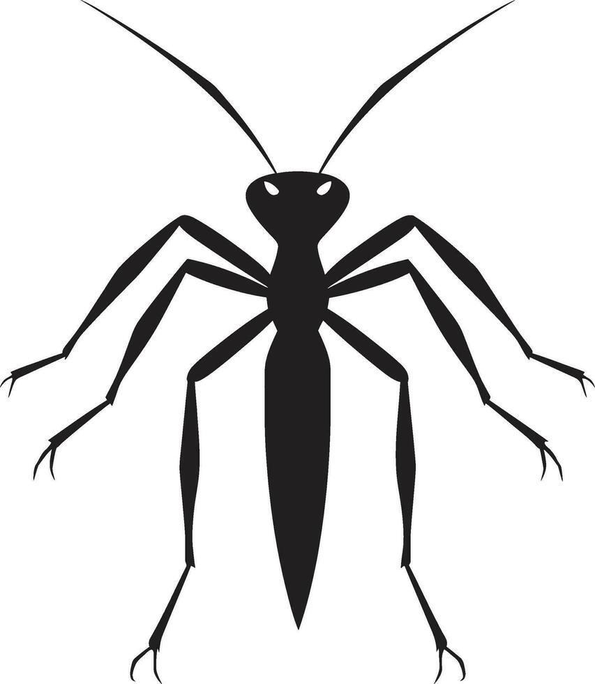 insect silhouet majesteit minimalistische embleem dieren in het wild genade in eenvoud vector bidsprinkhaan