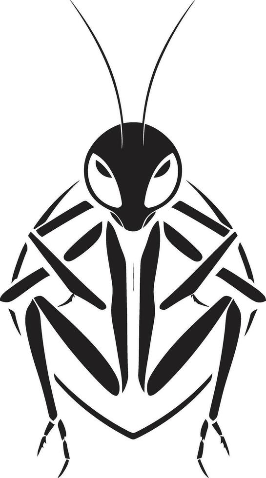 simplistisch elegantie bidsprinkhaan silhouet icoon edele mantodea majesteit zwart vector embleem