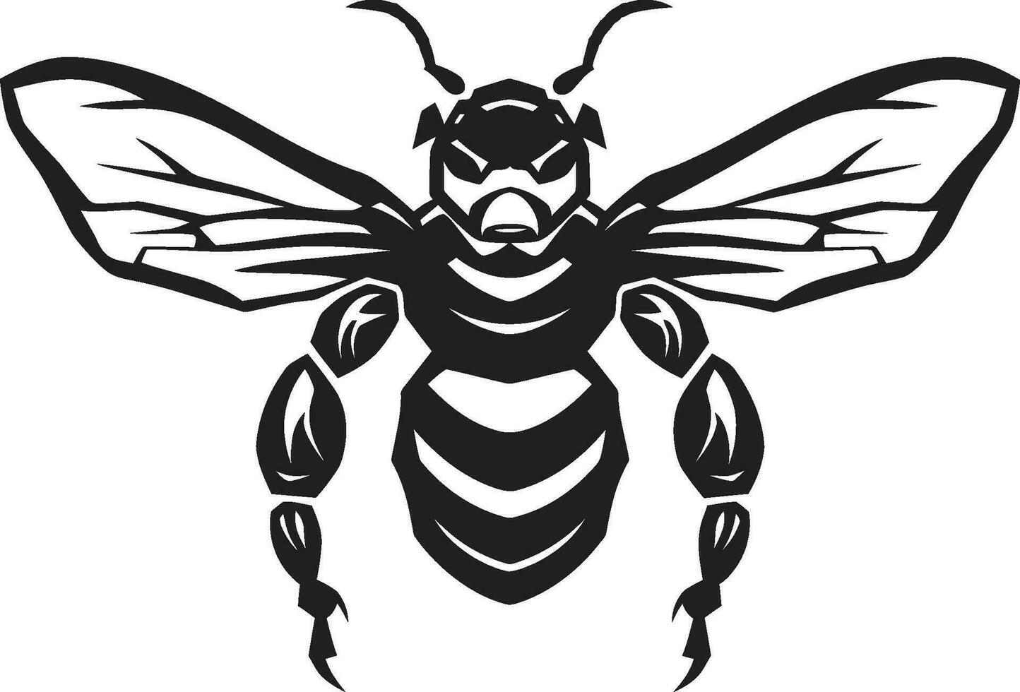 minimalistisch verdedigers genade zwart embleem horzel majesteit in monochroom logo ontwerp vector