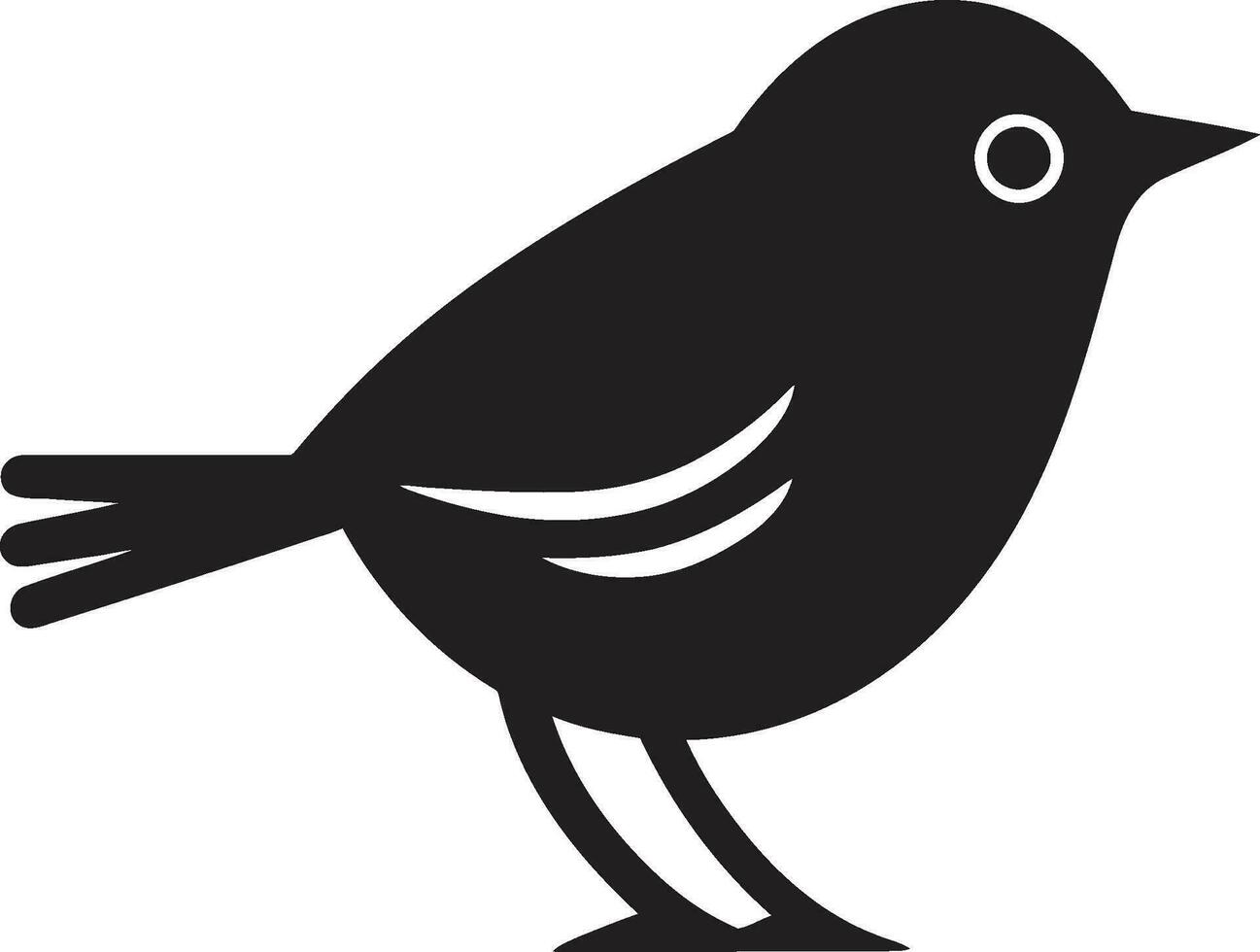 vorstelijk melodie van natuur monochroom vector symbool serenade in eenvoud emblematisch Robin silhouet