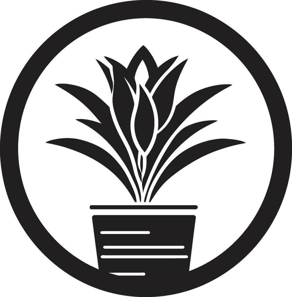 iconisch tuin kalmte monochroom pottenbakkerij icoon vorstelijk pot uitmuntendheid zwart vector embleem