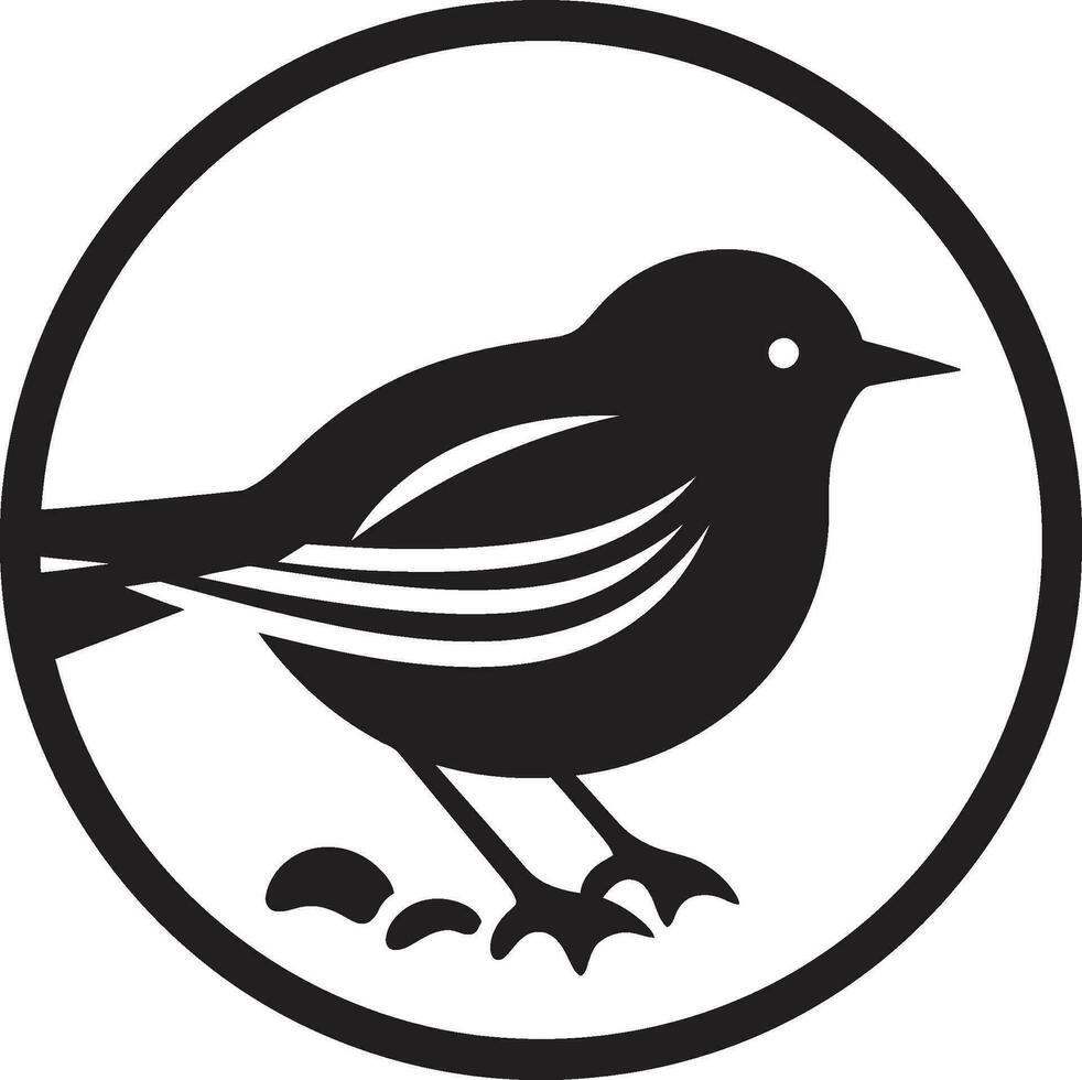 embleem van aard slaapliedje elegant vogel logo serenade van elegantie in zwart monochroom symbool vector