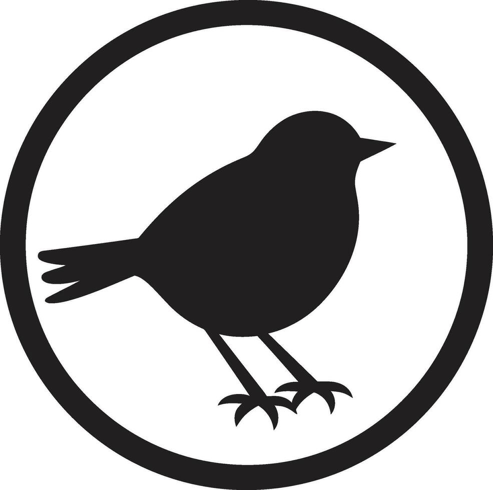 gevederde kalmte minimalistische embleem vogel majesteit in eenvoud vector Robin