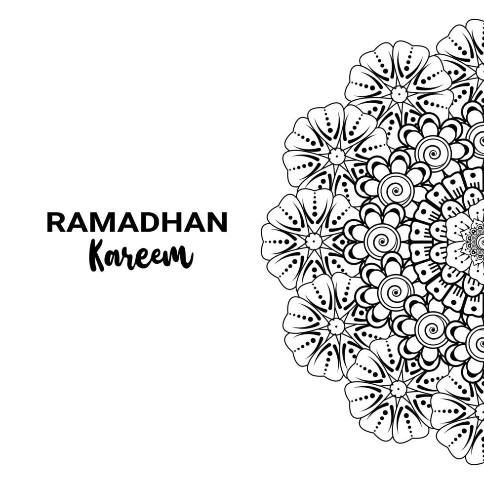 ramadhan kareem met mehndi bloem vector