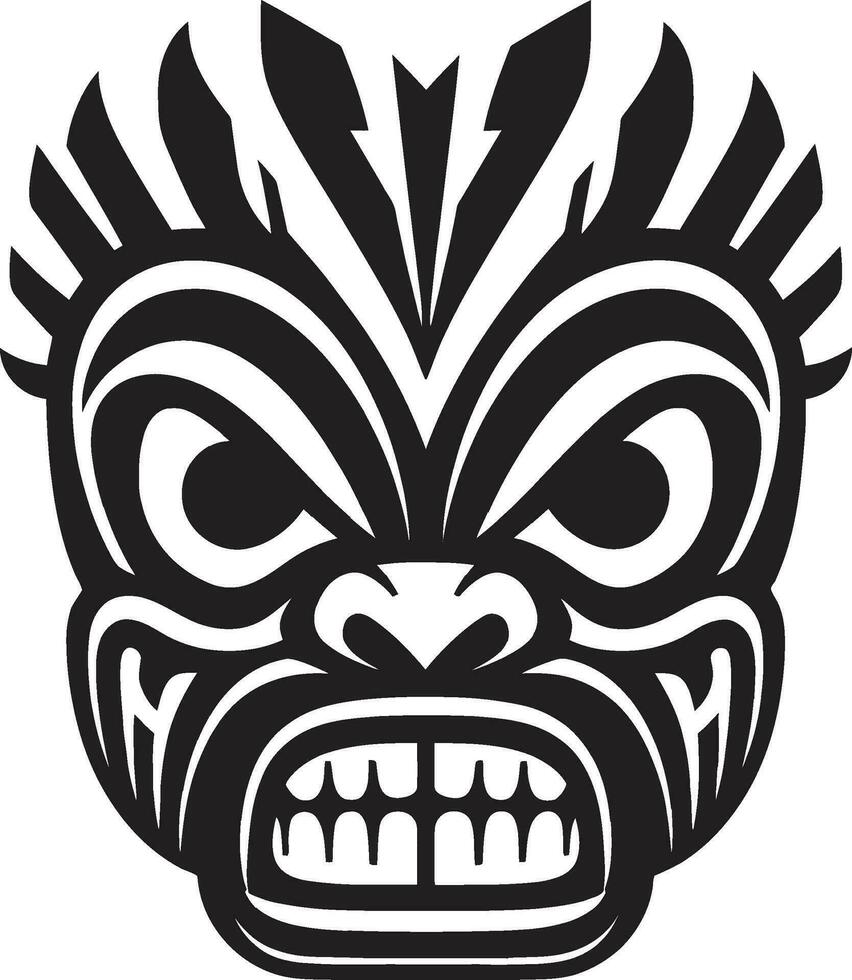 iconisch tribal kunstenaarstalent monochromatisch ontwerp tijdloos tiki uitmuntendheid zwart logo kunst vector
