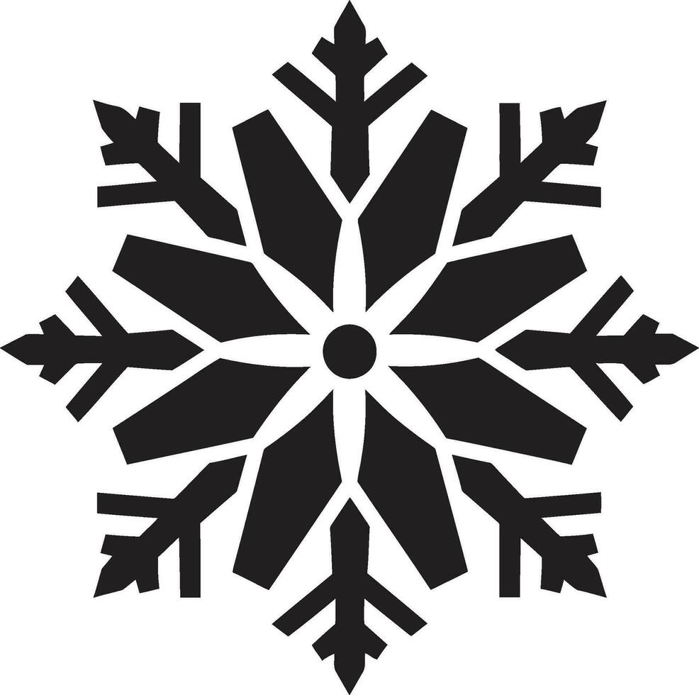 vorstelijk winters icoon monochromatisch logo elegant symbool van ijs vector sneeuw silhouet