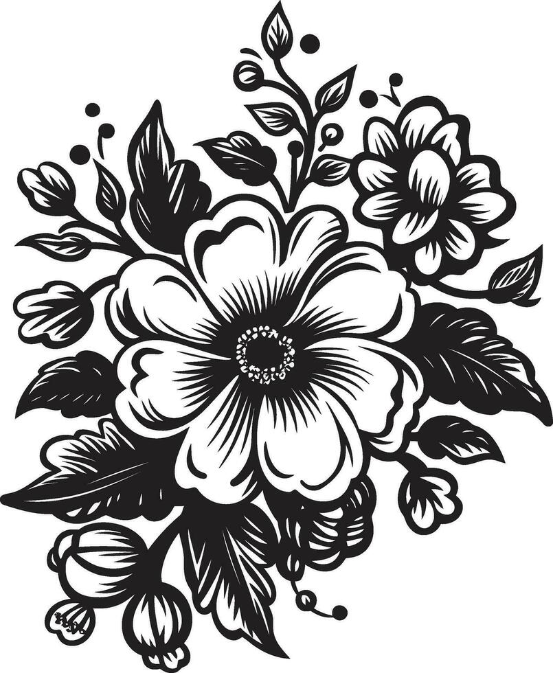 silhouet bloemen icoon negatief ruimte bloemen icoon vector