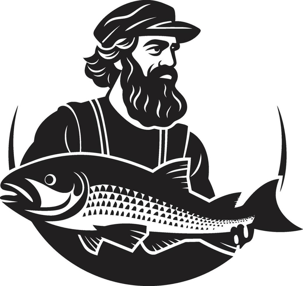 vissers erfenis logo een symbool van traditie cultuur en familie erfgoed visser zwart vector logo tijdloos symbool van moeilijk werk