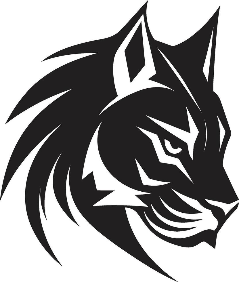 emblematisch wilde kat majesteit logo ontwerp vorstelijk lynx silhouet zwart icoon vector