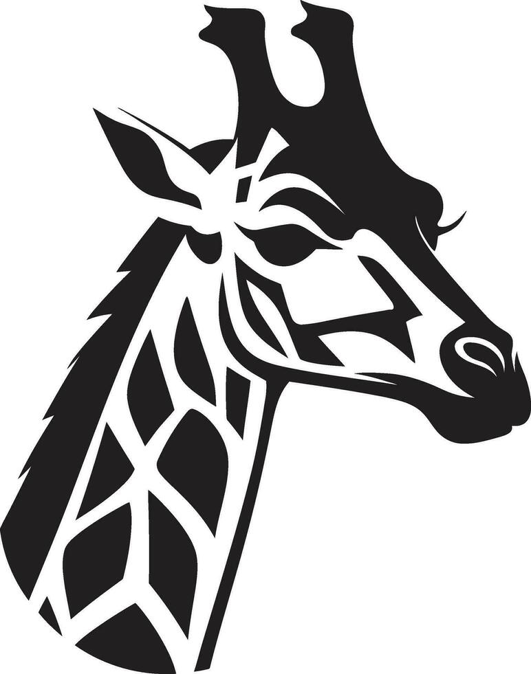 iconisch Afrikaanse ambassadeur logo silhouet bevallig minimalisme zwart giraffe symbool vector