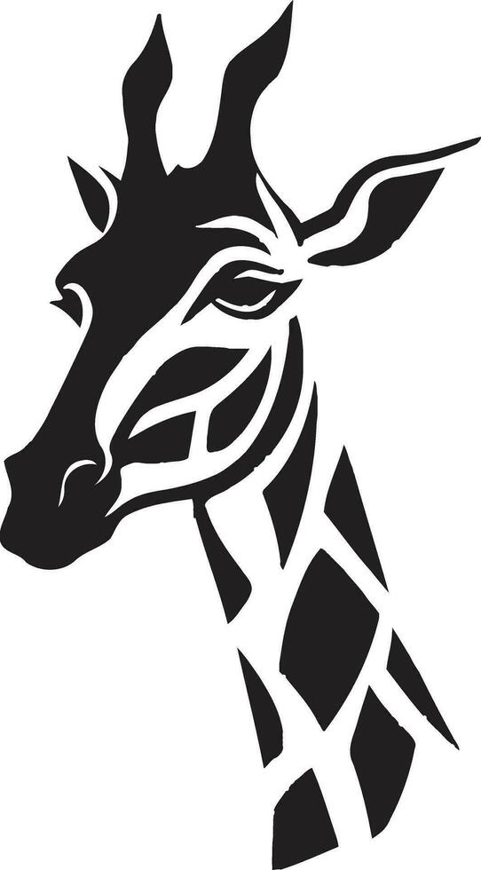 edele giraffe profiel zwart embleem sereen Afrikaanse majesteit logo ontwerp vector