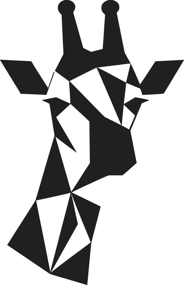 dieren in het wild minimalisme zwart giraffe embleem Afrikaanse elegantie in silhouet logo vector