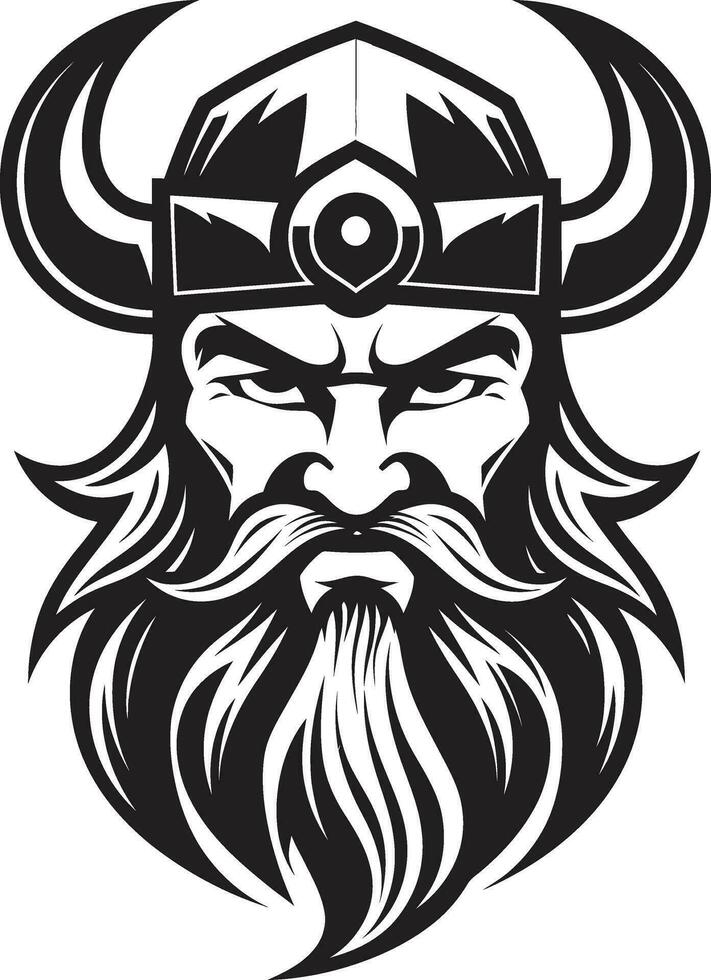 odins avatar een machtig viking mascotte middernacht stroper een heimelijk viking embleem vector