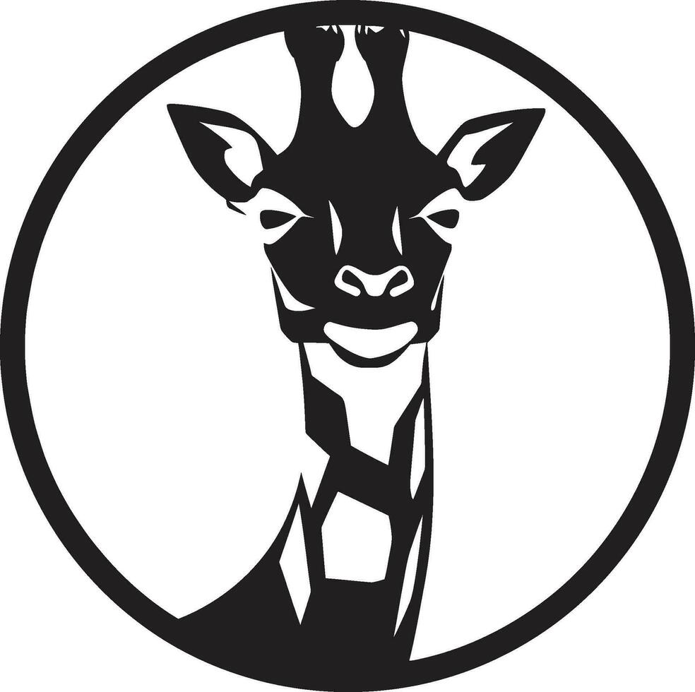 simplistisch safari majesteit icoon ontwerp edele nek icoon zwart giraffe logo vector