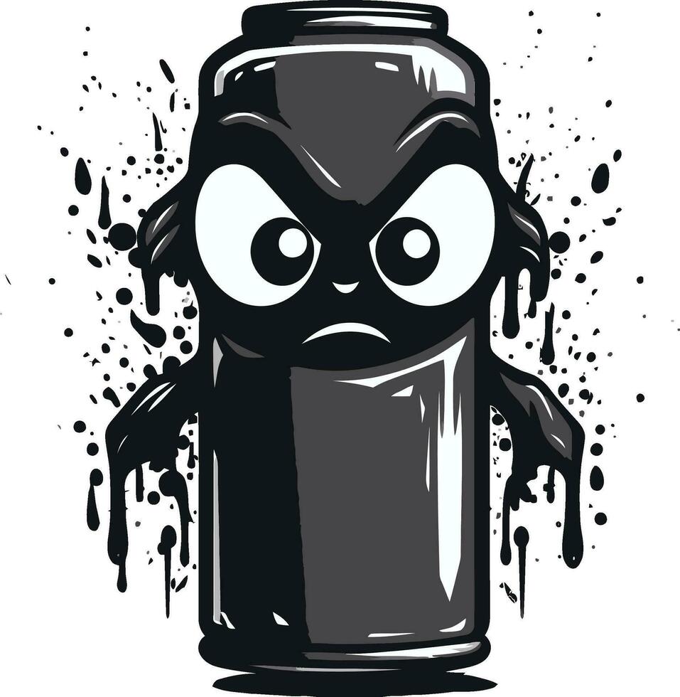 boos opstand in vector verstuiven verf icoon zwart mascotte meesterschap woedend logo ontwerp