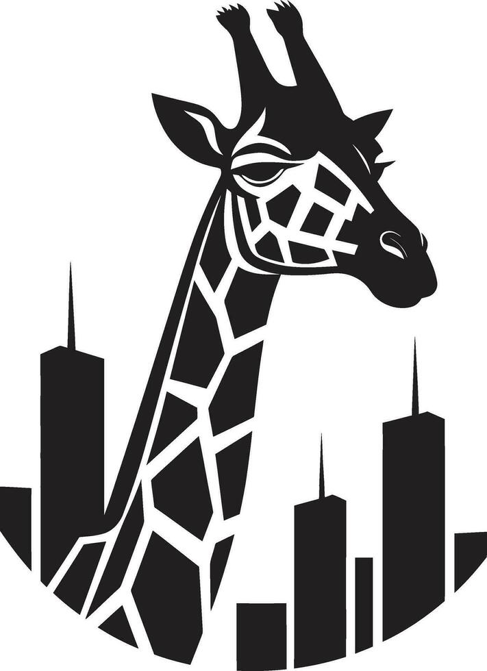 verfijnd dieren in het wild elegantie giraffe embleem dieren in het wild monarch zwart vector giraffe