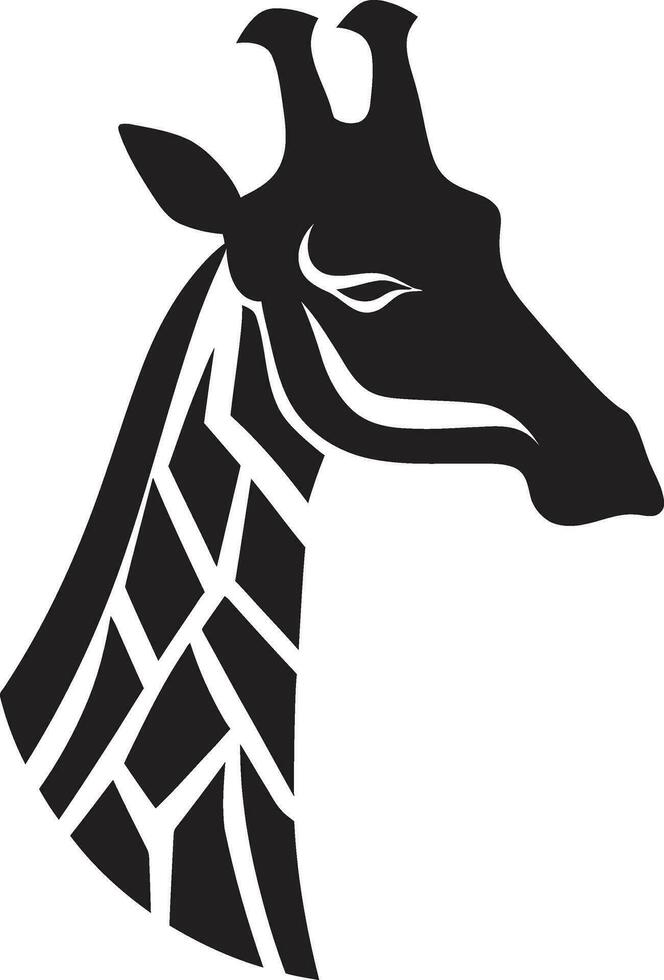 bevallig wildernis symbool silhouet edele giraffe profiel zwart embleem vector