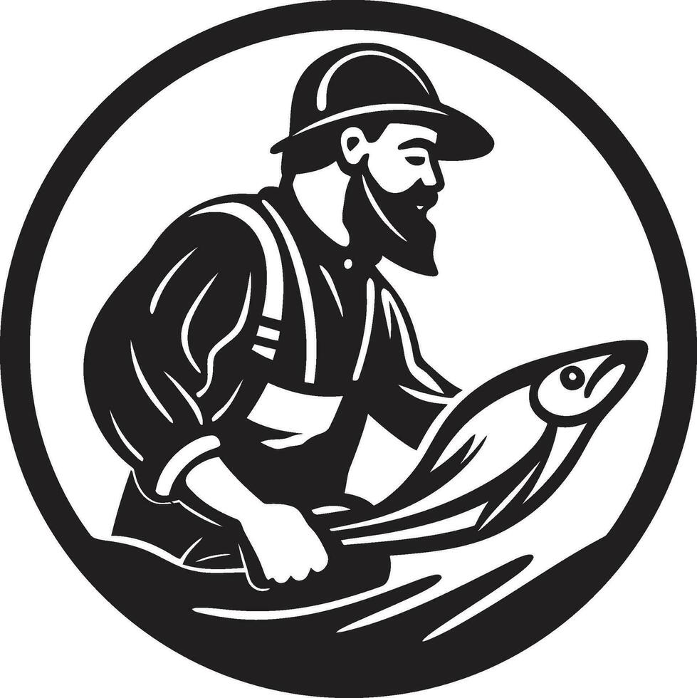 visser logo met grunge structuur een verroest en wijnoogst ontwerp visser logo met waterverf structuur een zacht en artistiek ontwerp vector