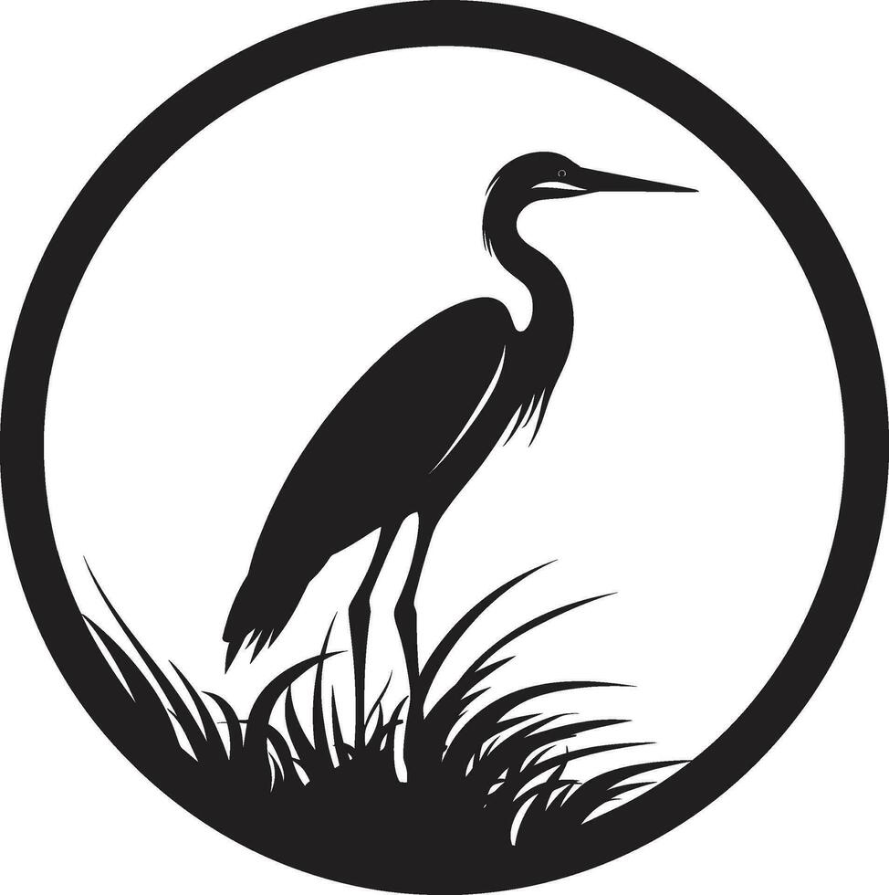 bevallig reiger in vector kunst reiger iconisch ontwerp in zwart