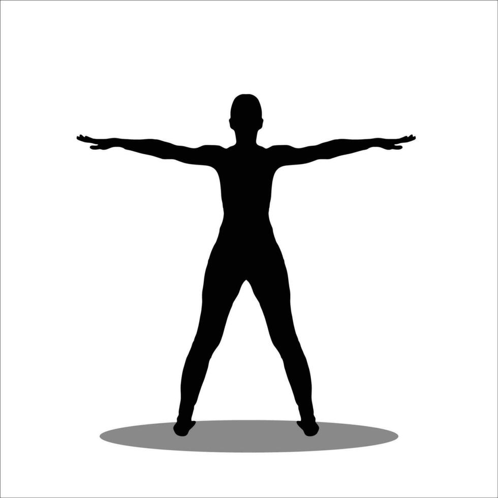 meisje yoga silhouet vector