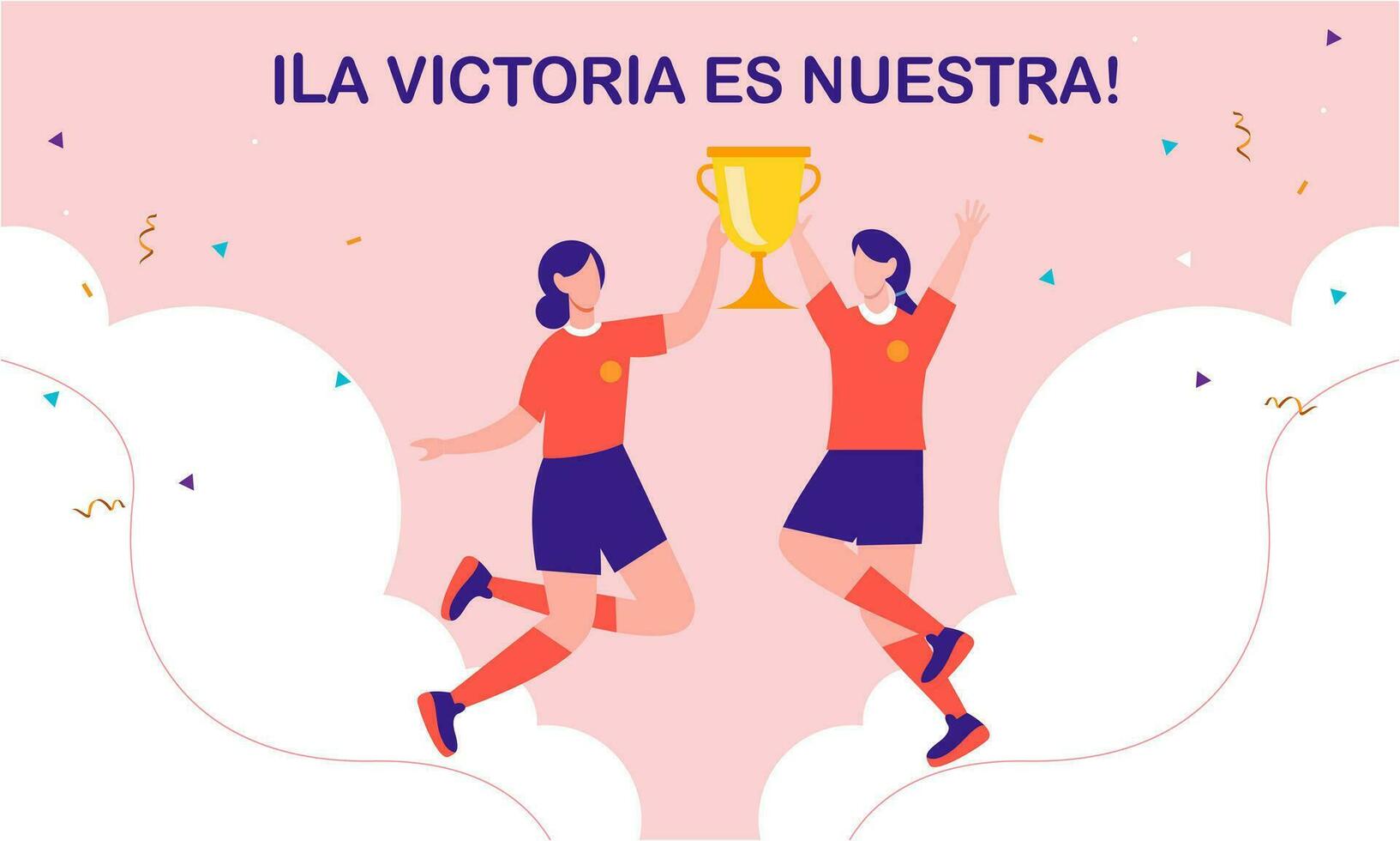 zege voor de Spaans Dames s nationaal Amerikaans voetbal team vector