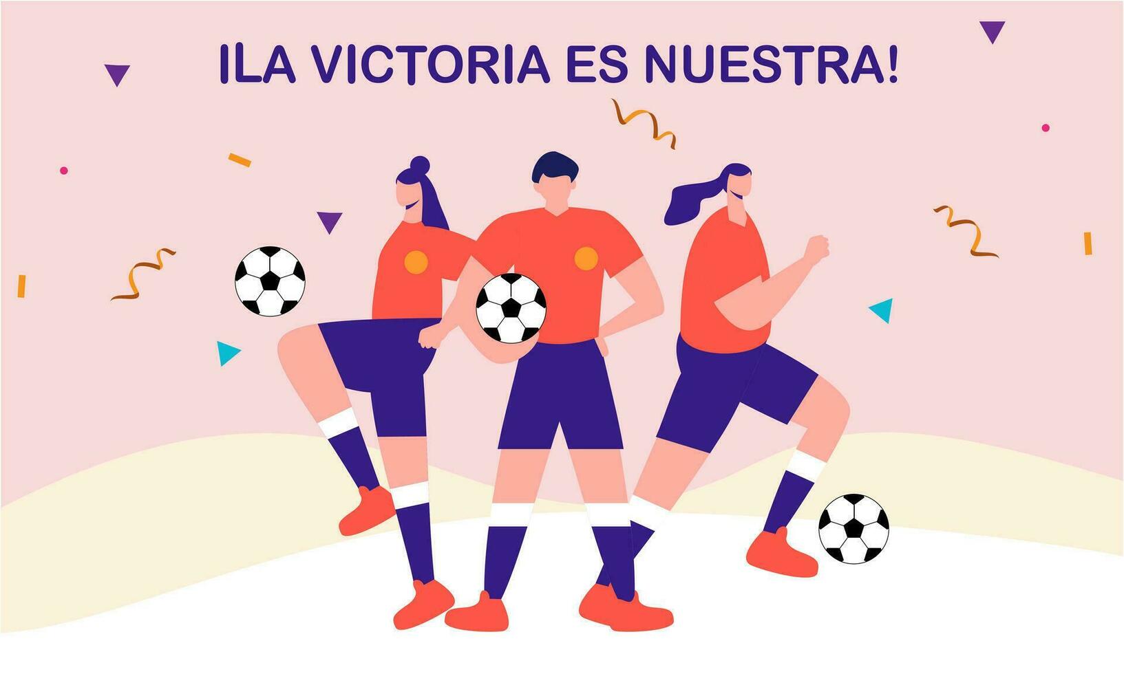 zege voor de Spaans Dames s nationaal Amerikaans voetbal team vector