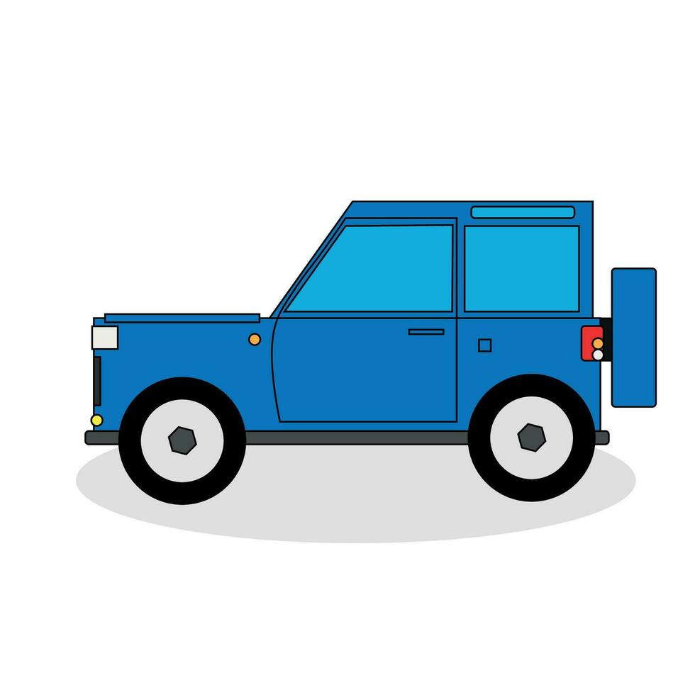 blauw suv geïsoleerd Aan wit vector