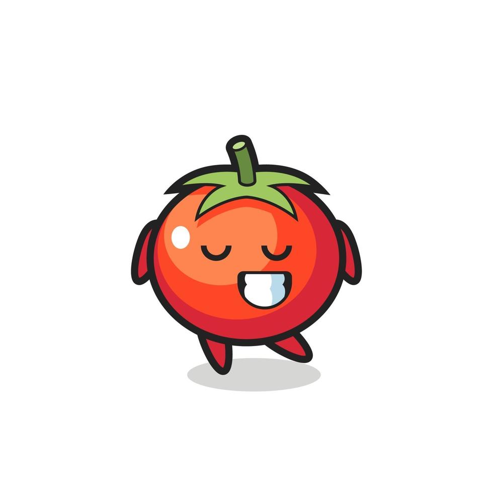 tomaten cartoon afbeelding met een verlegen uitdrukking vector