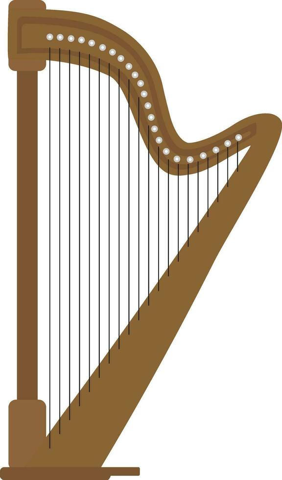 vector illustratie van wijnoogst harp geïsoleerd in wit achtergrond. harp musical instrument sjabloon