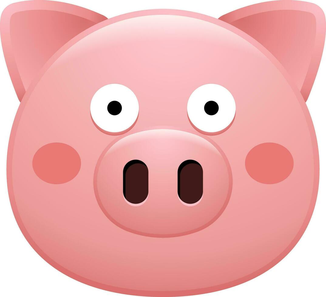 schattig varken gezicht emoji sticker vector